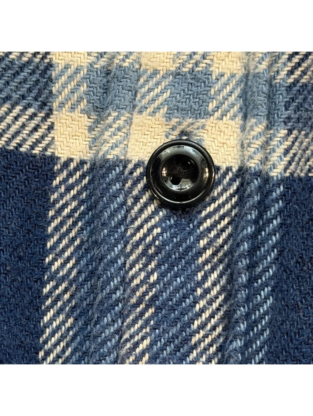 Wallace & Barnes Heavyweight Plaid Flannel Shirt Mens XXL Blue Button Up Work
